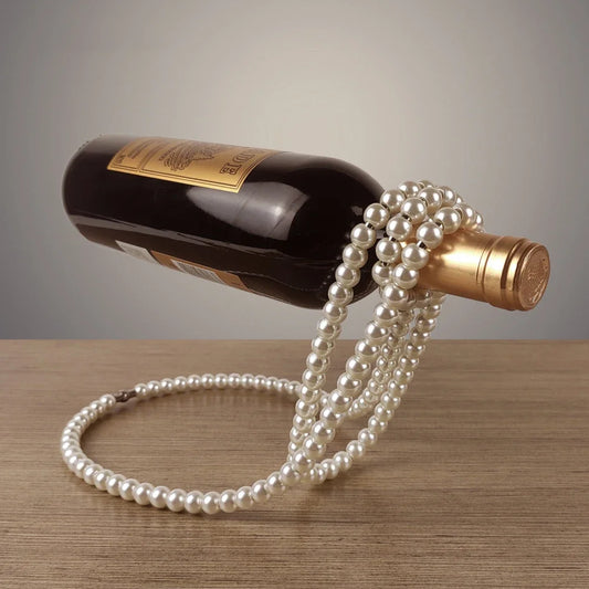 Creative Pearl Necklace Luxury Wine Rack